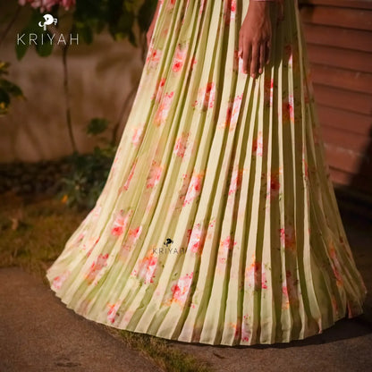 Floral Pleated Lehenga