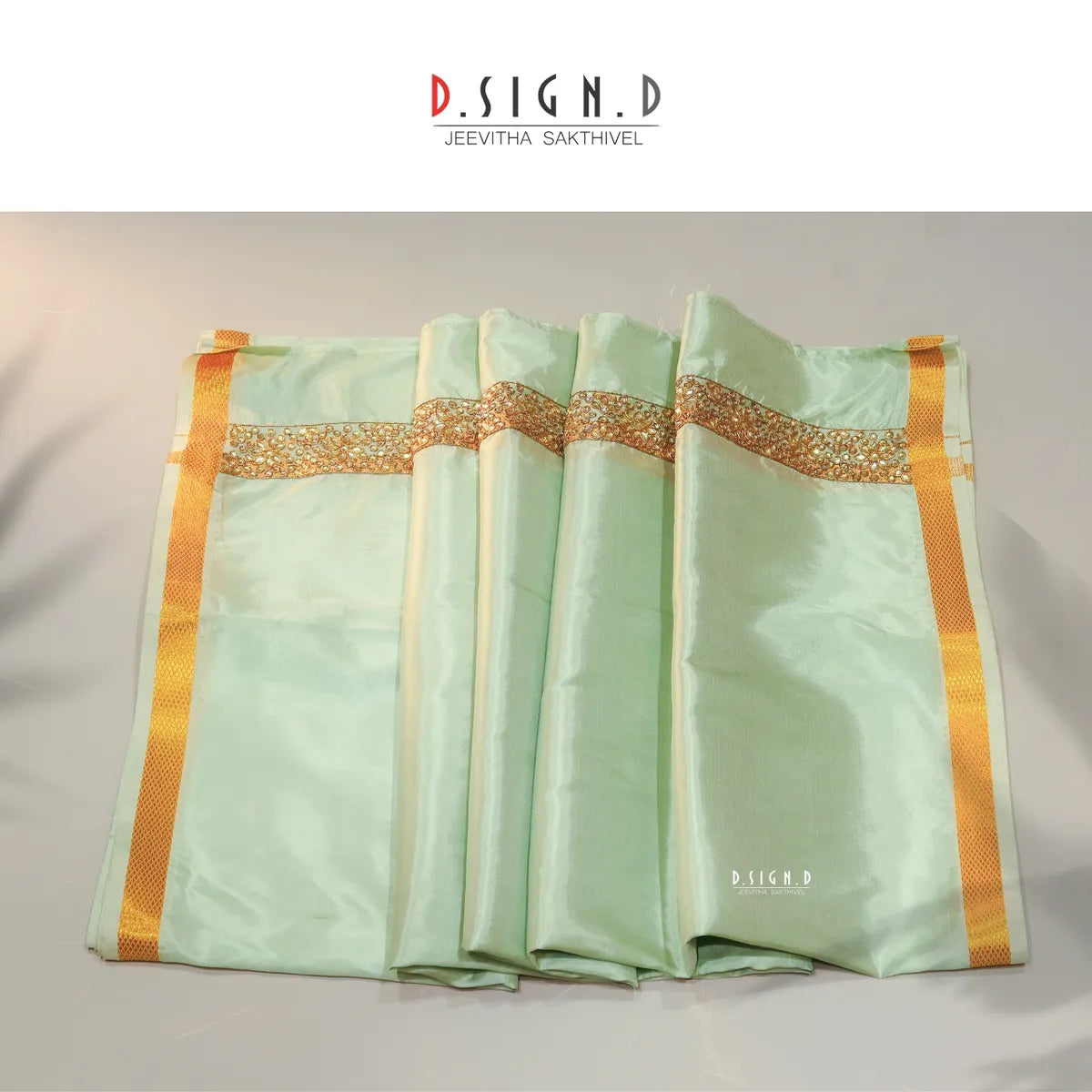 Green Semi silk dhoti