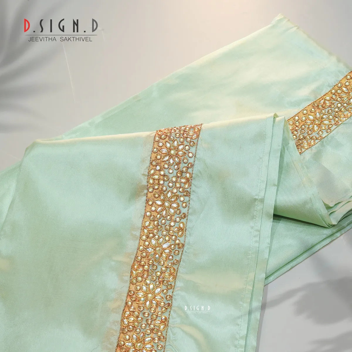 Green Semi silk dhoti