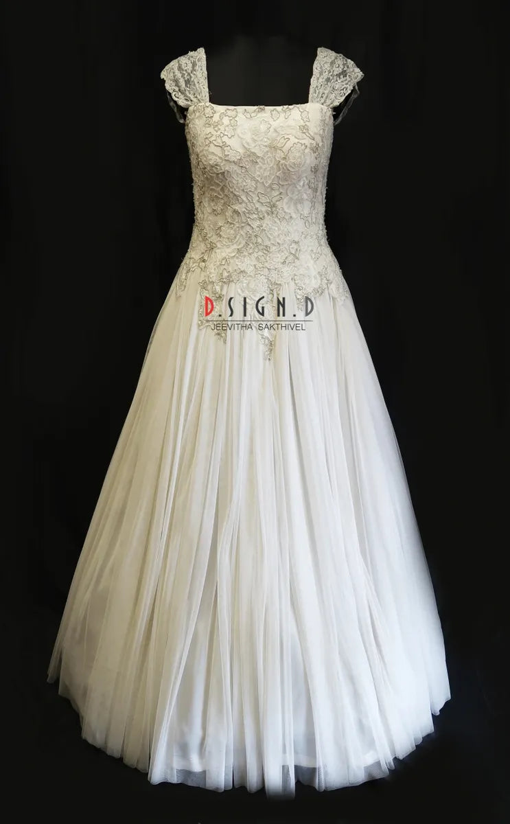 White A-line Gown