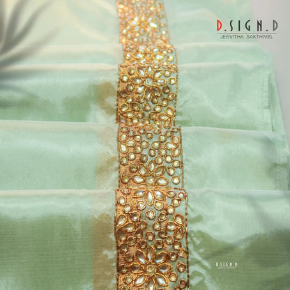 Green Semi silk dhoti