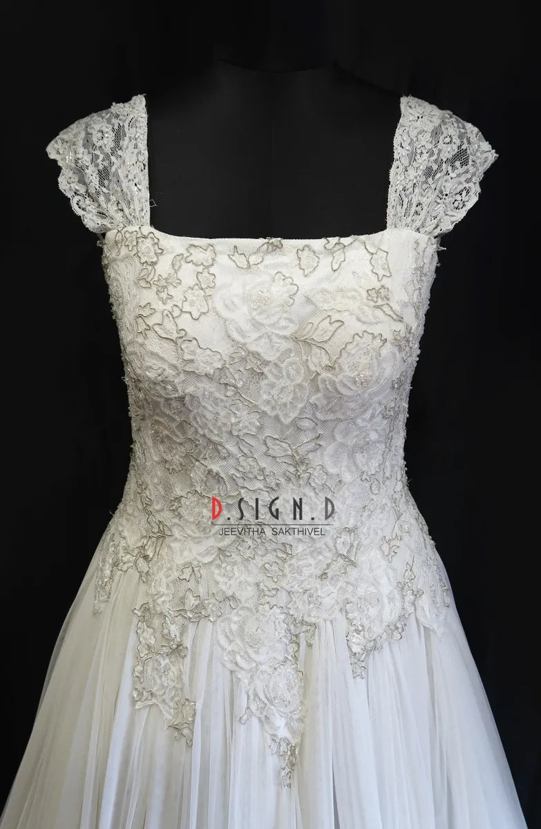 White A-line Gown