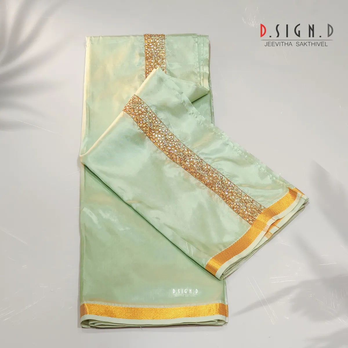 Green Semi silk dhoti