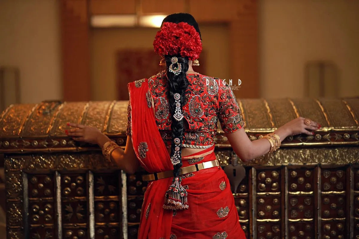 Red Silk Half Saree