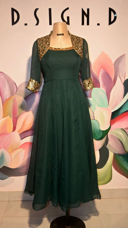 Green Sequin Gown