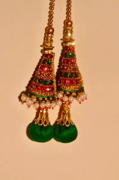 Embroidered Kundan Cone tassel